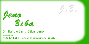 jeno biba business card